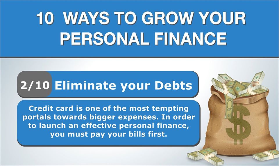 Eliminate Your Debts. Pay debt before incurring more debt.